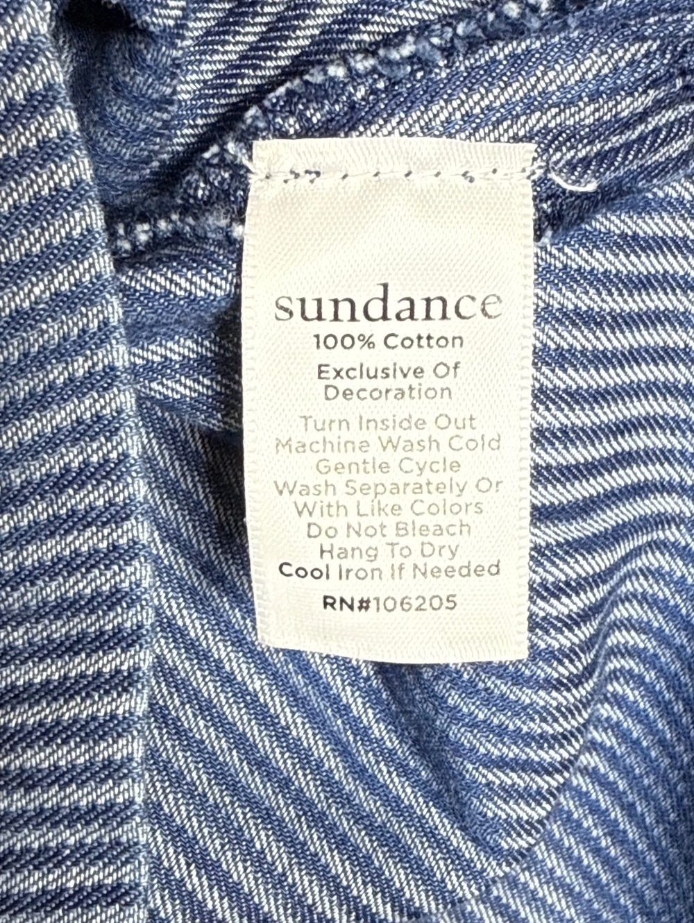 Sundance Blue Striped Embroidered Floral Tunic Top Small - Picture 10 of 12